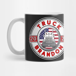 FREEDOM CONVOY USA  TRUCK BRANDON - TRUCKERS FOR FREEDOM - USA FREEDOM CONVOY 2022 WHITE ROUND RED LETTERS Mug